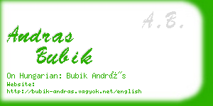 andras bubik business card